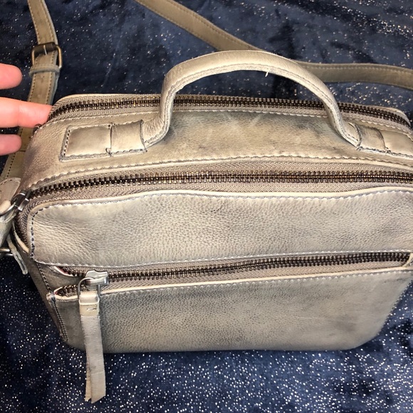 Bags Rps Grey Leather Crossbody Bag W Adjustable Strap Poshmark